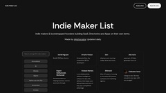 Détails : Indie Maker List: Built by Makers, For Makers